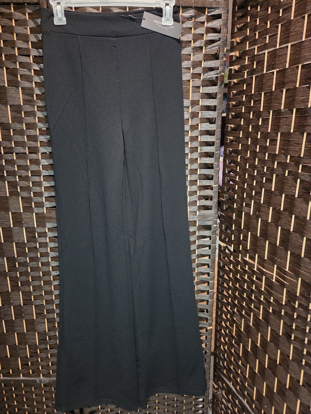 BNWT Womens Black High-Rise Wide-Leg Ponte Pants